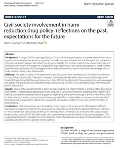 Civil society involvement in harm reduction drug policy: reflections on the past, expectations for the future