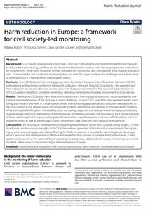 Harm reduction in Europe: a framework for civil society-led monitoring